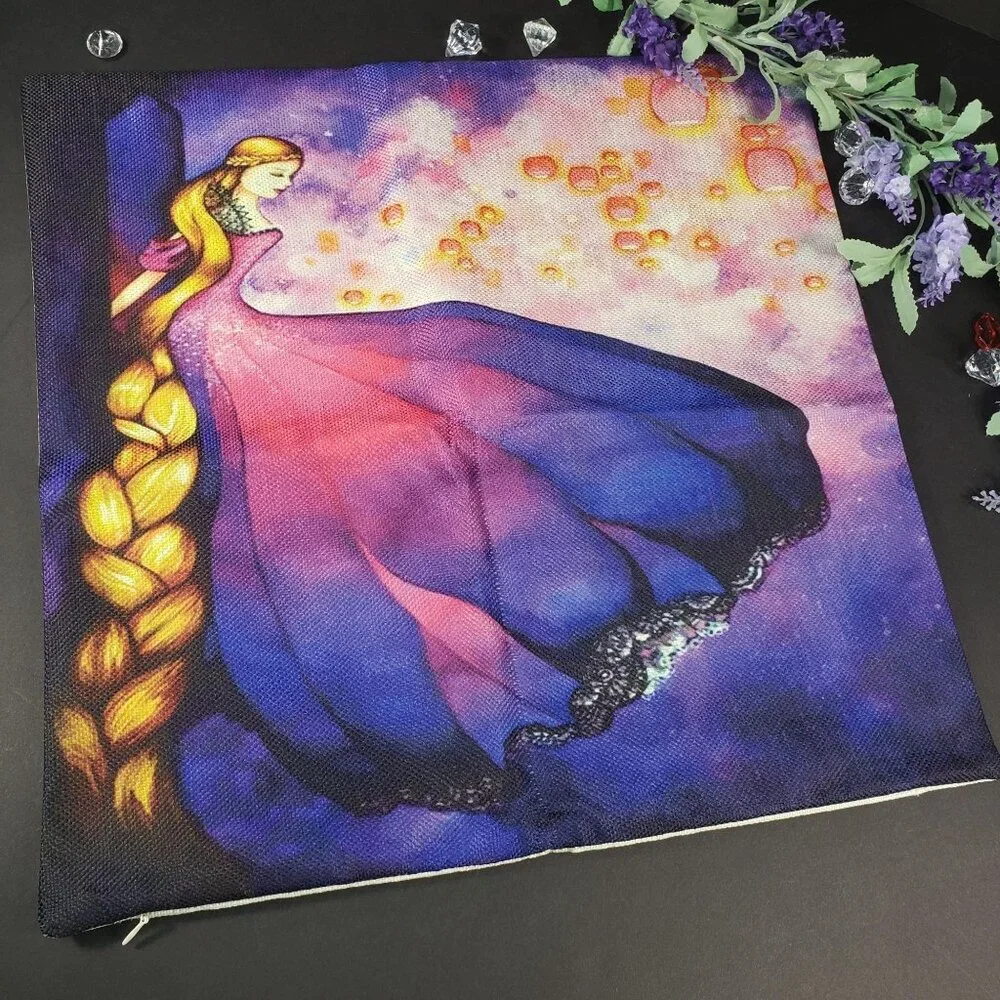 Rapunzel Princess Accent Pillowcase Tangled Throw Pillow Cushion Cover Home